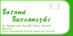 botond bucsanszki business card